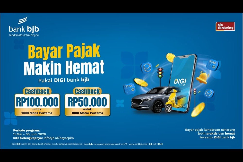 Bayar Pajak Kendaraan Makin Praktis dengan Promo Cashback DIGI bank bjb
